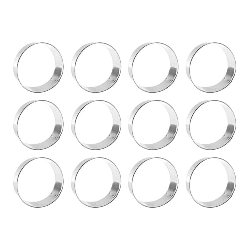 1 Dozen 3-Inch Round Cookie Cutters - Tin Plated Steel