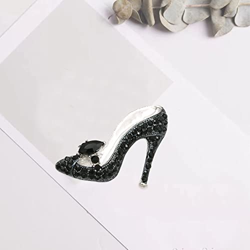 Image of High Heel Brooch Ladies Crystal Rhinestone High Heel Princess Shoes Women Stylish Charm Brooch Pin