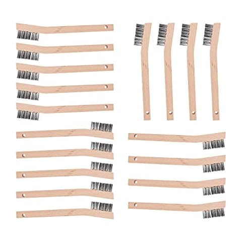 Wood Handle Wire Scratch Brush Sets (18, 18Pack-7in Stainless Steel Small Wire Scratch Brushes with Beech Wood Handle) Cover