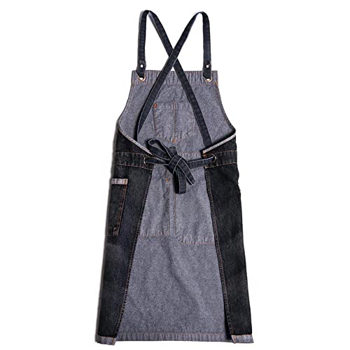 KUKUALE Delantales para Mujer Hombre con Bolsillos Delantal de Mezclilla Ropa de Trabajo para Hombres y Mujeres… - Imagen 5