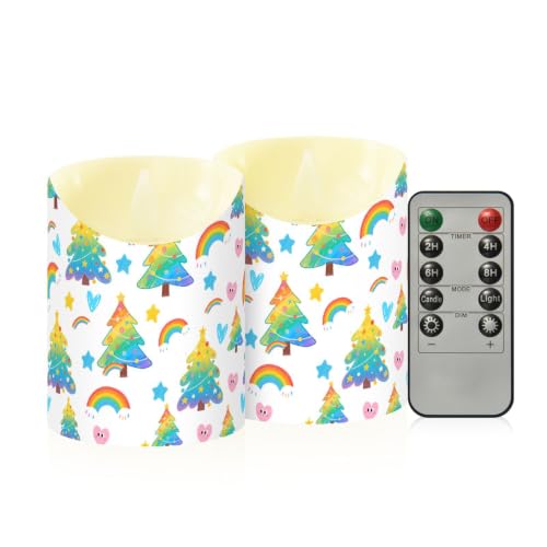 Velas para el día de San Valentín con diseño de árbol de Navidad y cera parpadeante