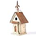 Glitzhome Tall Church Hand Painted Wood Birdhouse, 13.11"