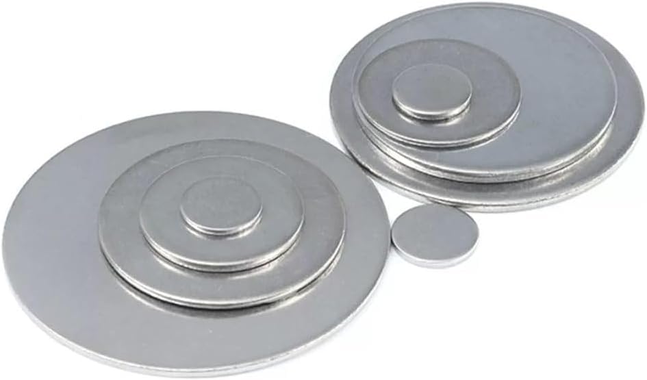 Stainless Steel Metal Round Sheet, 304 Disc Plate Pack of 2, Diameter 36-43mm, Thickness 1.1-2.7mm(37mm*2.7mm 2pcs)