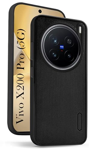 Image of Jkobi Back Cover Case for Vivo X200 Pro 5G (Textured Grip Design | Micro-Fiber Cloth Inside | Slim and Light Weight | Soft Touch and Feel | Black)