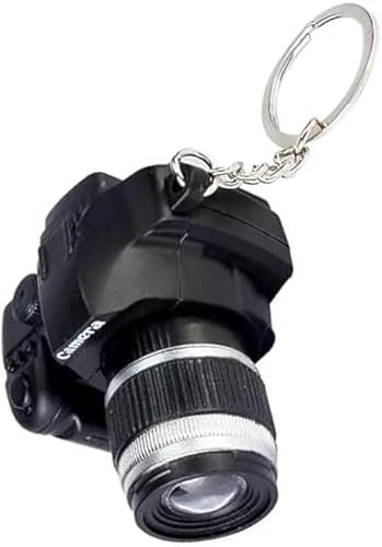 Black Camera Keychain with Sound, Key Ring Decor Bag Wallet