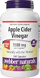 Webber Naturals Apple Cider Vinegar Capsules, ACV with Mother, 1500 mg per Serving, High Potency, 240 Capsules = 80 Servings, Natural Digestion Support, Sugar, Dairy & Gluten Free