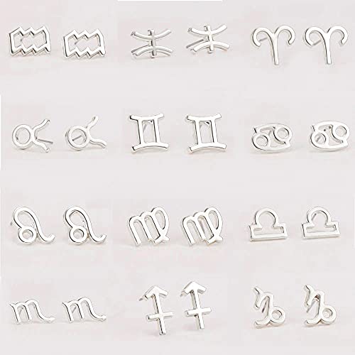 Silver Star Sign Stud Earrings - Libra (23rd September - 23rd October) - Zodiac Constellation Horoscope Celestial Astrology Jewellery - Women Men Gift - Image 3