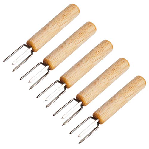 5 Pièces Porte-maïs en Métal Fourchette De Camping Bâtonnets à Rôtir Fourches à Épis De Maïs Poignées De Maïs Porte-épis De Maïs en Métal Support De Maïs Doux Tige De Maïs Moxa