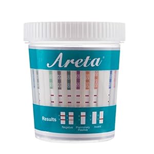 Areta Multi-Drug Test Cup: 14 Panel at Home Drug Test Kit, Testing 14 Drugs BUP,THC,OPI 2000, AMP,BAR,BZO,COC,MET,MDMA,MTD,OXY,PCP,PPX,TCA-#ACDOA-1144-5 Pack