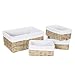 HOSROOME Handmade Wicker Storage Baskets Set Woven Decorative Organizing Nesting Baskets for Bedroom Bathroom(Set of 4,Beige)