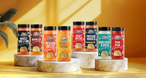 Image of Time Out Popcorn Peri Peri and Sour Cream n Onion Seasoning, Multi-Purpose Powder, Popcorn and Snacks Flavoring,Pack of 2, 100g Each