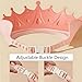 MOSIERRY Baby Shower Cap, Baby Toddler Hair Washing Shield, Adjustable Silicone Bath Visor for Toddlers, Shower Hat for Kids 1-9 Years, Pink Crown