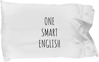 EzGift One Smart English Pillowcase Funny England Gift Idea for Clever Men Intelligent Women Geek Quote Gag Joke Pillow Cover Case 20x30