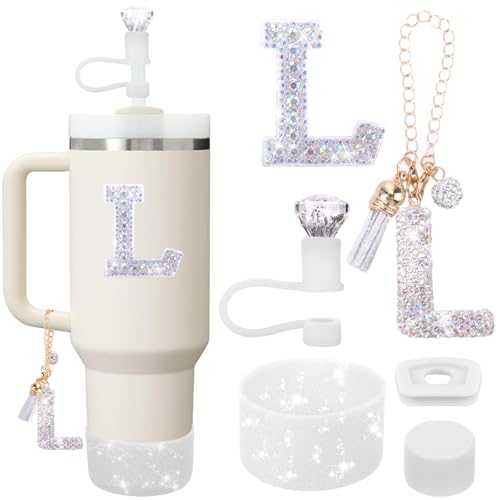 Accessories Set for Stanley Cup, Initials Decorations for Tumbler 30/40OZ