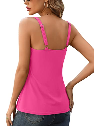 Image of V FOR CITY Tank Top for Women with Built-in Padded Bra Adjustable Wide Strap Camisole Cotton Cami Shirts