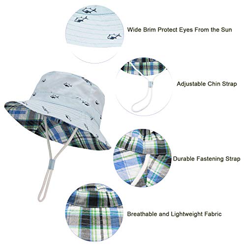 Durio Baby Sun Hat Summer Beach Upf 50+ Sun Protection Baby Boy Hats Double Sides Toddler Sun Hats Cap For Baby Girl Kid Bucket Hat A Blue 20.5"(52Cm)/2-4 Years #TOP1