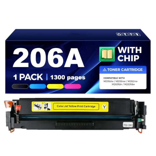 Cartouche W2110A jaune 206A pour remplacer le toner vide des LaserJet M283fdn