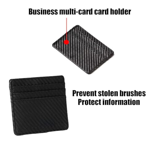 Fancial Ultra thin leather pocket wallet | with magic wallet and card clip | black2