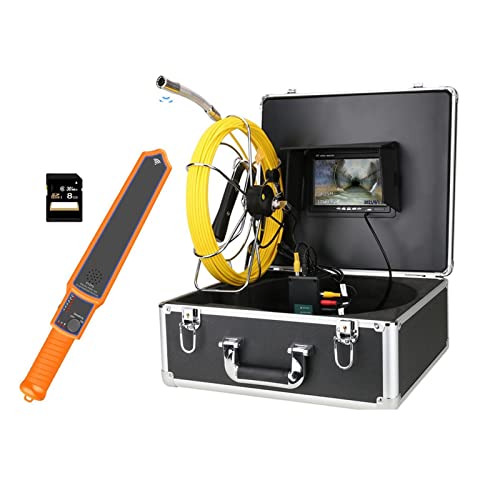 Endoscopio Cámara de inspección de tubería de alcantarillado Monitor de 7 pulgadas DVR Registro 8g sd Tarjeta con contador de metros 51 2Hz Localizador de tuberías 2 2mm IP68 1000TVL Cámara CáMara De Cover