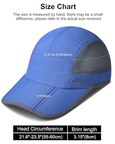 Miniatura 6 de Gadiemkensd Folding Running Man Hat,Visors Sport Cap Summer Mesh Quick-Drying Hat Women Baseball Cap Hiking Breathable Waterproof Trucker Hat Unisex Blue