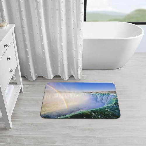 Tapis de bain antidérapant Niagara Falls lavable 80x50 cm avec envers caoutchouc