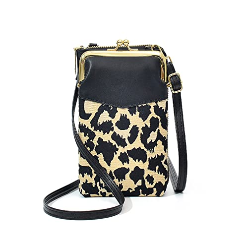 Women Leopard Crossbody Bag Cell Phone Purse Wallet for iPhone 13, 13 Pro, 13 Pro Max, 13 Mini, for Samsung Galaxy S22+ 5G, S22 Ultra 5G, S21 FE 5G, A03 Core, A03, A13 5G, M52 5G