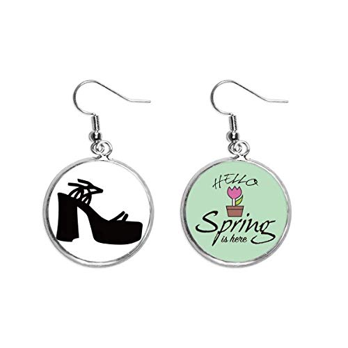 Pendientes de tacones negros colgantes decorativos de moda mujer