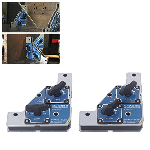 Welding Magnet, Wide Application 2Pcs 90 Degree Welder Fixture 28kg Maximum Pull Out Force 2 Switch for Pipe