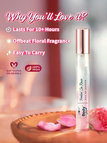 Plum BodyLovin' Feelin' So Rose Eau De Parfum| Long Lasting & Premium Musky Fragrance | Luxury Perfume For Women | Fresh Floral, Rose & Musky Notes| Travel-Friendly | High On Fun (15 ml)