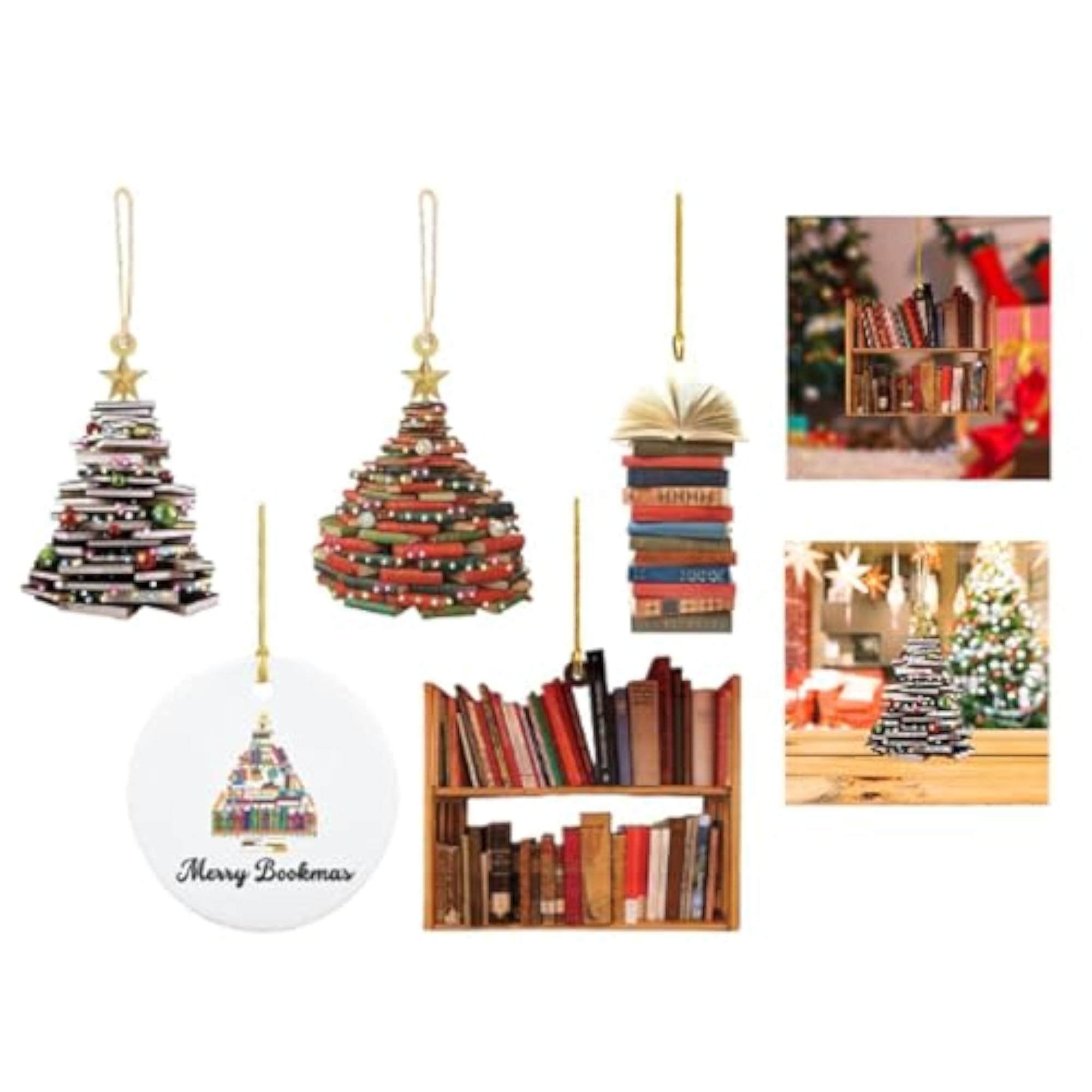 Book Christmas Tree Decoration for Book Lovers, Office Gifts