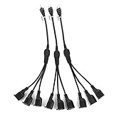 TESSAN 3 Prong 1-to-3 Splitter Cable Power Extension Cord 20 Inches Cable Strip Outlet Saver-16AWG,UL Listed (3 pack)