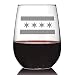 Chicago Flag – Cute Chitown Stemless Wine Glass, Large 17 Ounce Size, Etched Sayings, Gift Box