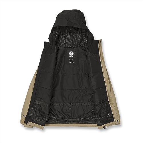 Volcom Jaqueta de inverno para snowboard com isolamento Stone 91, cáqui escuro S4