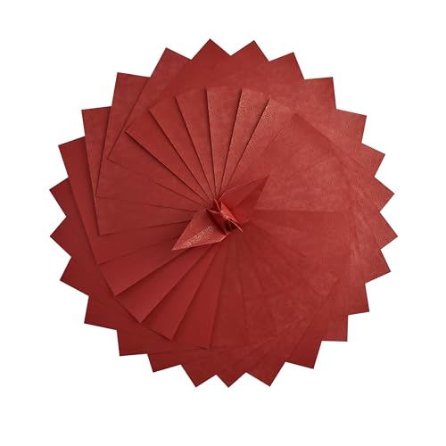 Papier origami floral or rouge nacré et gaufré pour loisirs créatifs de luxe 7,6 cm