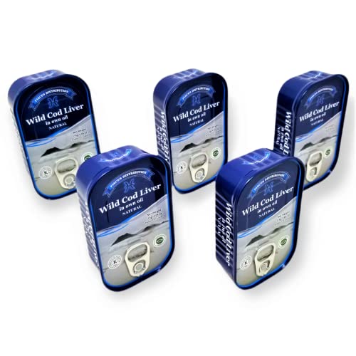 Pisces Icelandic Wild Cod Liver 4.05oz/115g Pack of 5