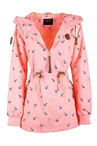 VIN TE Damen Jacke Parka Anorak Mantel Outdoor Wasserabweisend Anker Punkte...