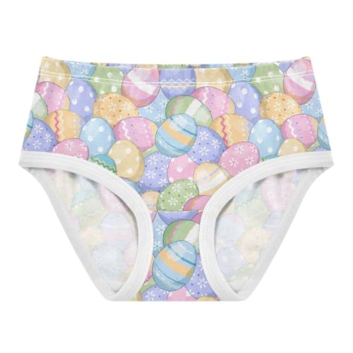 Little Girls' Soft Cotton Underwear Kids Breathable Comfort Cute Easter Eggs Panties Briefs Toddler