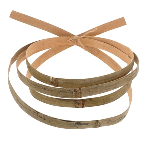 ARTIBETTER 1 Roll Material Sticks Natural Woven Strips Bamboos Woven Material Weaving Crafts Strips Woven Flat Strip Bamboos Strip Crafting Coil Flat Reeds Slat Weave Cane Olive Green