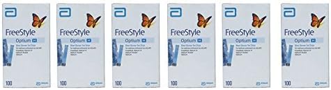 Pack of 6 - Abbott Freestyle Optium H Glucometer Strips 100 Strips by Abott