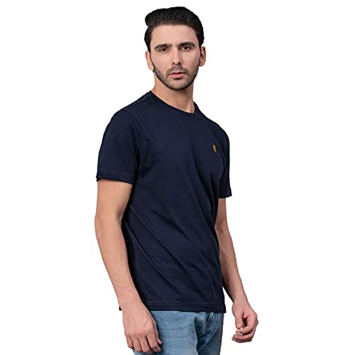 Image of Red Tape Solid Navy Round Neck T-Shirt for Men | Premium Comfort | Versatile Everyday Essential