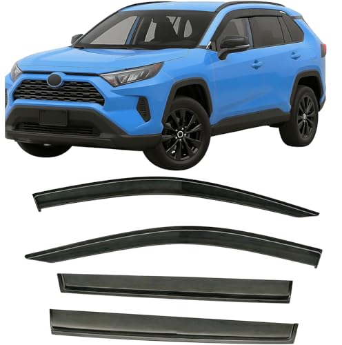 2019-2025 Tape-On Rain Guards Side Window Deflector Visors for Toyota Rav4 LE XLE SE XSE Hybrid Premium Limited 2020 2021 2022 2023 2024
