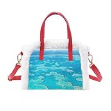 【Estilo que combina con todo】 Lindo bolso de mano esponjoso con una apariencia elegante y exquisita. Se puede utilizar como bolso de mano, clutch, bandolera o bandolera según tus necesidades.