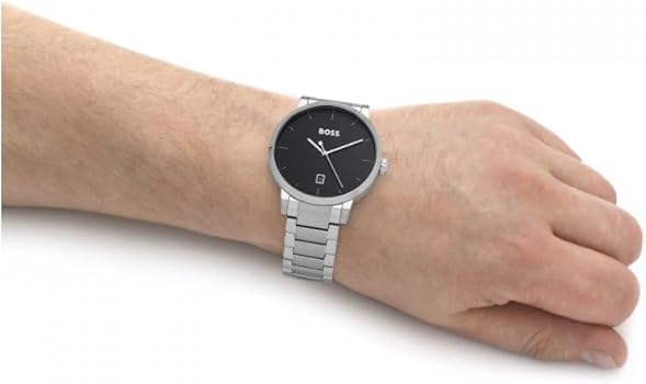 Hugo Boss Stainless Steel Confidence Analog Black Dial Men's Watch