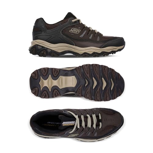 Image of Skechers Men's Afterburn M. Fit Fashion Sneakers - Leather Upper, Memory Foam Insole, Rubber Outsole