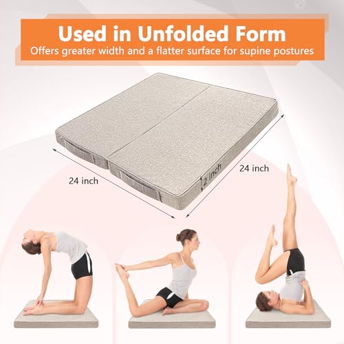 ECISZ Almofada quadrada de espuma de ioga para adultos, almofada de meditação grande, almofada de me