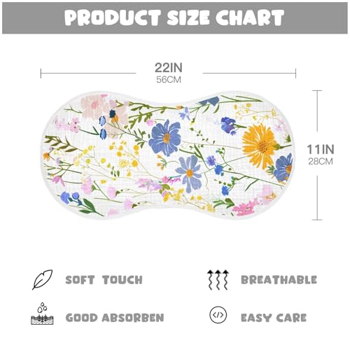 Lella Baiocchi Style Muslin Burp Cloths 22x11 Inch - 4-Layer Organic Cotton & TPU Waterproof Lining, Absorbent Baby Bibs for Boys/Girls with Hanging Loop4