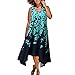 Vestido bohemio sin mangas para mujer, vestido de verano con estampado de Sim cintura sin mangas (BD1120), azul marino, XXXXXL