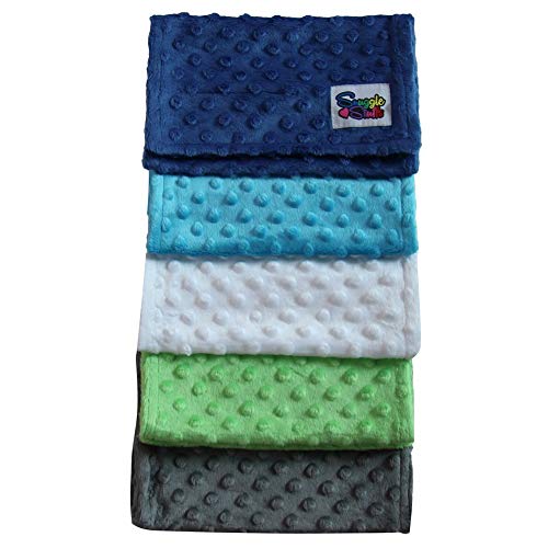 Baby 5 Pack Minky Dot Burp Cloths (Choose Color) (Boys)3