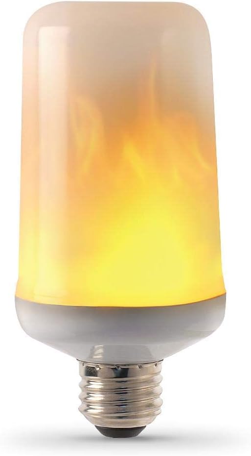 Feit Electric LED Light Bulbs, 3-Watt Non-Dimmable LED Bulb, Color Warm Light (1500K) 80 Lumen, T60 Flame Design LED Bulb