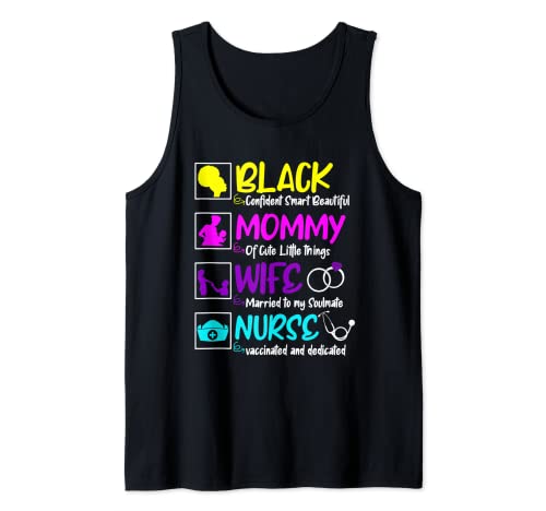 Negro Mamá Esposa Enfermera Día De Las Madres Enfermería RN Mamá Mamá Mamá Camiseta sin Mangas